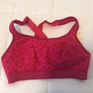 NWT Aerie size M pink lace sports bra